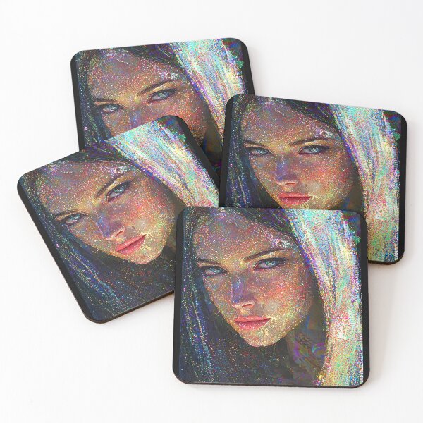 Item preview, Cool gaze. smoking hot girl looks in pointillism designed and sold by UmagineArts.
