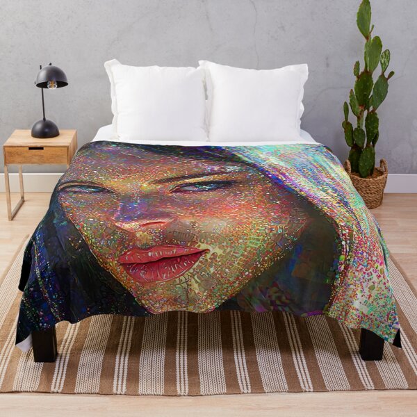 Item preview, Cool gaze. smoking hot girl looks in pointillism designed and sold by UmagineArts.