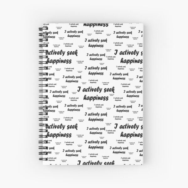 Item preview, Pattern with the inscription "I actively seek happiness" on a white background designed and sold by Cherevan.