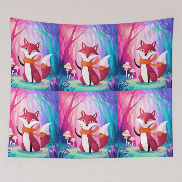 Item preview, Whimsical Fox. Fantasy cute fox, magical forest, enchanting woodland, vintage fox designed and sold by FoxVibes.