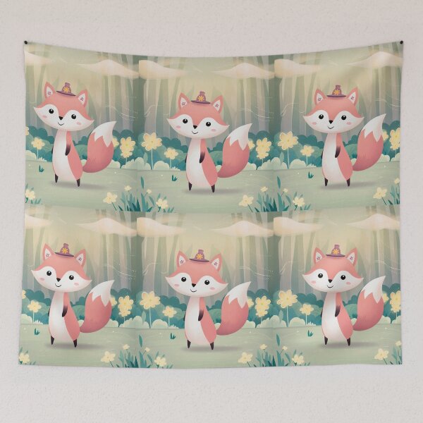 Item preview, Whimsical Fox. Fantasy cute fox, magical forest, enchanting woodland, vintage fox designed and sold by FoxVibes.