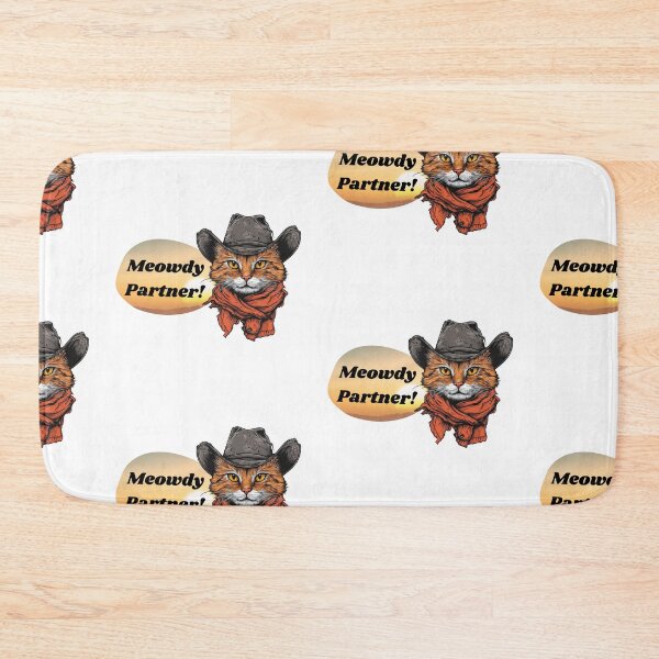 Item preview, Meowdy Partner! - Cowboy Cat Carl Sticker Design designed and sold by zwrohn.