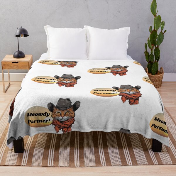 Item preview, Meowdy Partner! - Cowboy Cat Carl Sticker Design designed and sold by zwrohn.