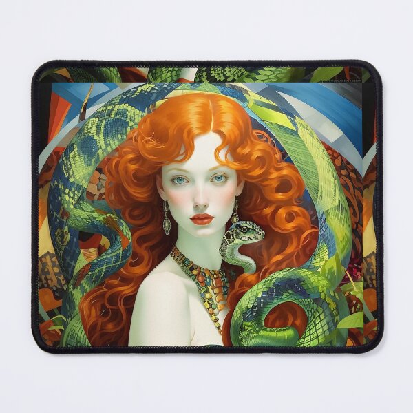 Item preview, Une femme serpent parmi des plantes fantastiques. designed and sold by Natalia-Vlad.