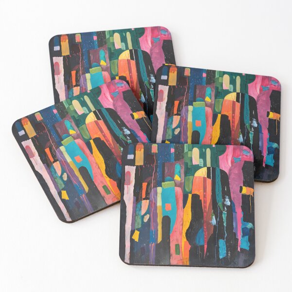 Item preview, Dynamic Abstract Composition with Elongated Shapes and Bold Colors - Vibrant Art with Depth Generative AI designed and sold by OlfactoART Studio.