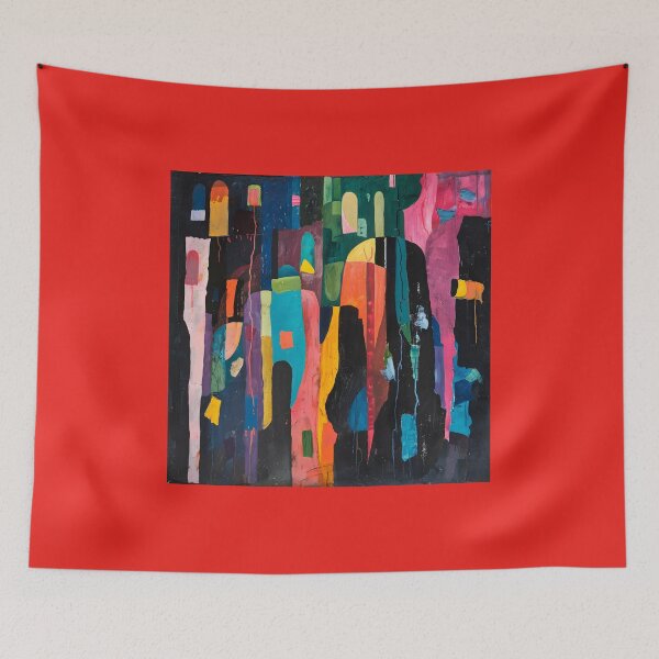 Item preview, Dynamic Abstract Composition with Elongated Shapes and Bold Colors - Vibrant Art with Depth Generative AI designed and sold by OlfactoART Studio.