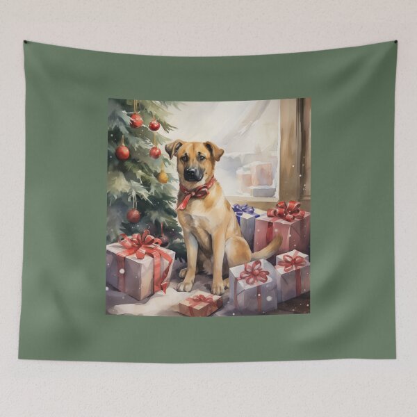 Item preview, Christmas Portrait of a Chinook Dog designed and sold by Samuelsboro.