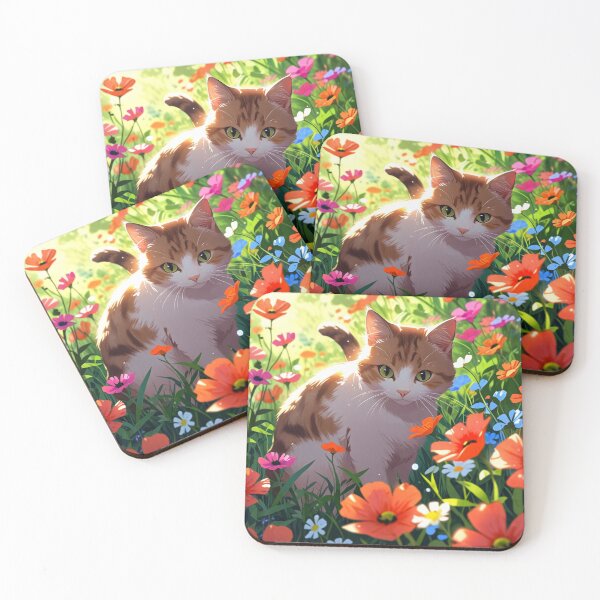 Item preview, Cute cat with flowers. designed and sold by PatDoArt.