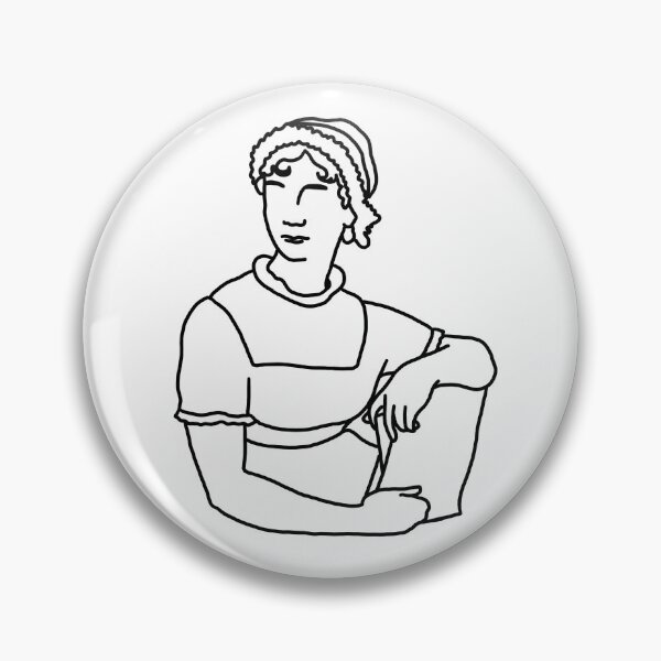 Item preview, Jane Austen silhouette minimalist outline - English regency novelist - Pride and Prejudice author designed and sold by StudyPuff.
