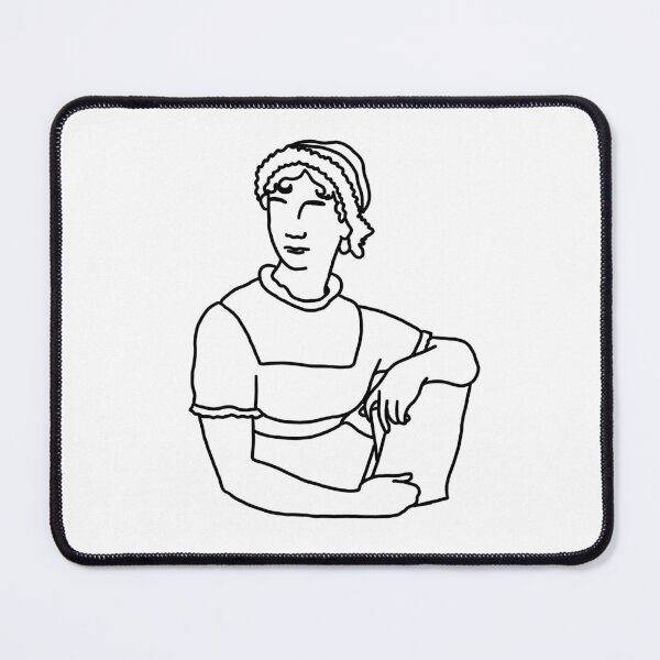 Item preview, Jane Austen silhouette minimalist outline - English regency novelist - Pride and Prejudice author designed and sold by StudyPuff.