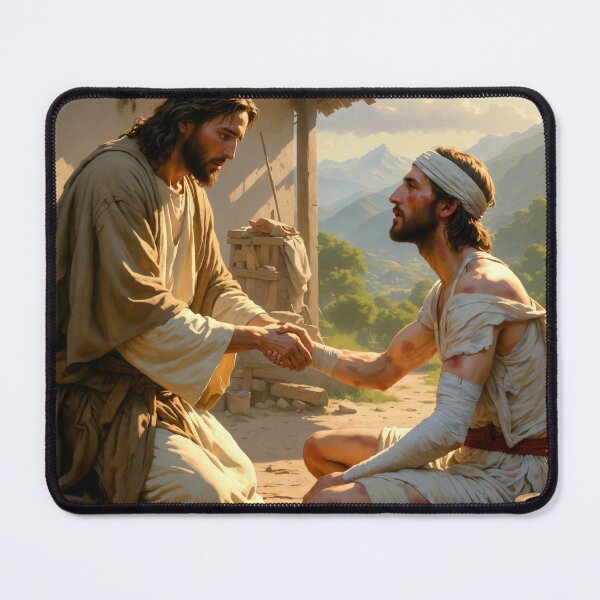 Item preview, Jesus Touches the Leprous Man designed and sold by Leslie Pardew.