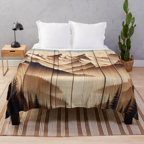 Item preview, Serene Mountain Landscape on Wooden Panels designed and sold by CitrineLinker.