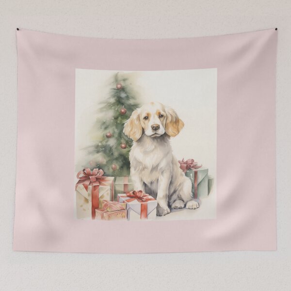 Item preview, Christmas Portrait of a Clumber Spaniel designed and sold by Samuelsboro.