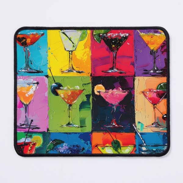 Item preview, Vibrant Cocktail Collage with Twelve Unique Drinks on Colorful Backgrounds - Diverse Garnishes designed and sold by OlfactoART Studio.