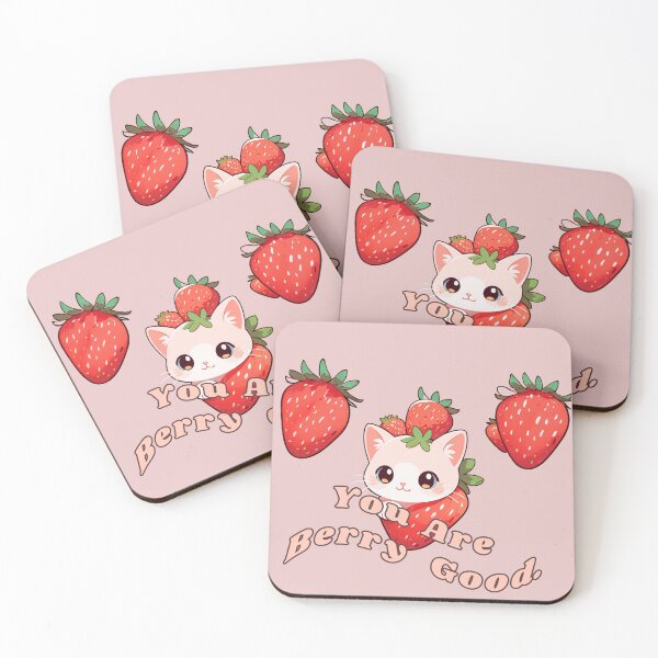 Item preview, YOU ARE BERRY GOOD CUTE PINK KITTY designed and sold by La Loca.