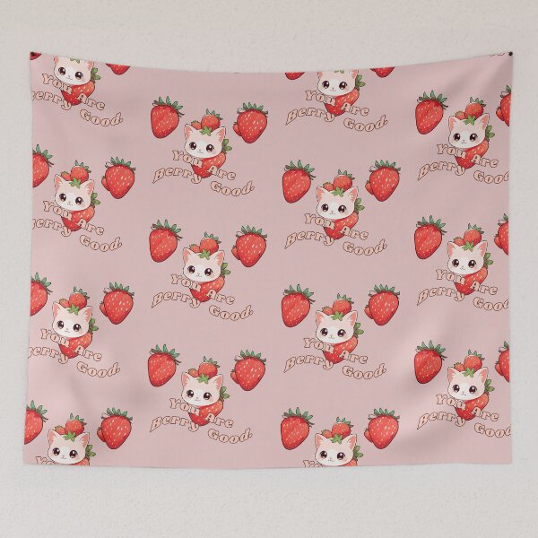 Item preview, YOU ARE BERRY GOOD CUTE PINK KITTY designed and sold by La Loca.