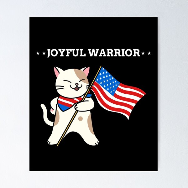 Item preview, Joyful Warrior Kamala Harris Walz Cat designed and sold by sydney-syder.