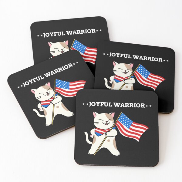 Item preview, Joyful Warrior Kamala Harris Walz Cat designed and sold by sydney-syder.