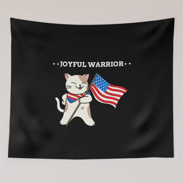 Item preview, Joyful Warrior Kamala Harris Walz Cat designed and sold by sydney-syder.