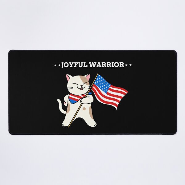 Item preview, Joyful Warrior Kamala Harris Walz Cat designed and sold by sydney-syder.