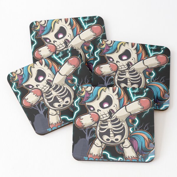 Item preview, Zombiecorn Dabbing Skeleton Unicorn Halloween T-Shirt | Spooky Cute Unicorn Skeleton | Gothic Kawaii Fantasy Art designed and sold by chanyawee.