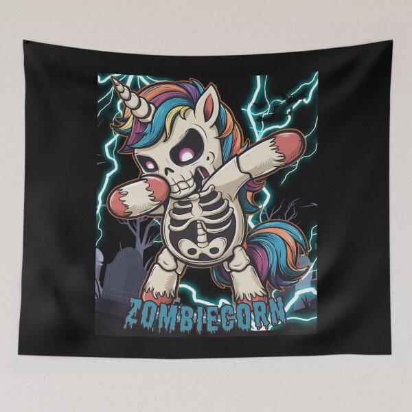 Item preview, Zombiecorn Dabbing Skeleton Unicorn Halloween T-Shirt | Spooky Cute Unicorn Skeleton | Gothic Kawaii Fantasy Art designed and sold by chanyawee.