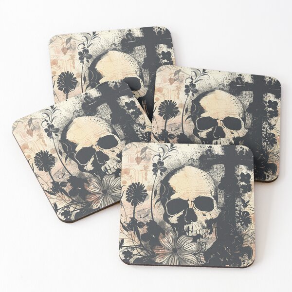 Item preview, Grunge Rocker Distressed Collage Nineties Style, Skulls & Flowers designed and sold by lunaelizabeth.