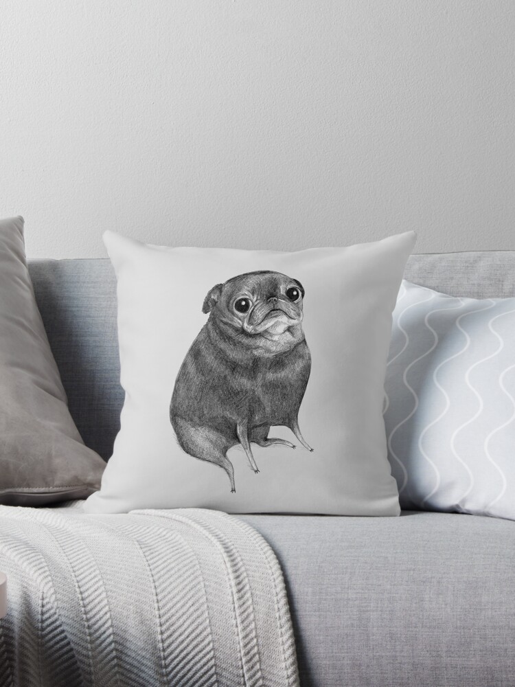 black pug pillow