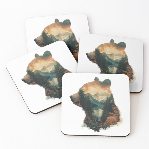 Item preview, Bear Double Exposure Wilderness Art designed and sold by Magical Art Store.