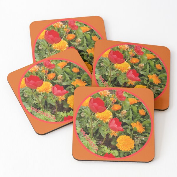Item preview, Floral Orange and Red Lovelies by Wagonesta  designed and sold by Wagonesta.