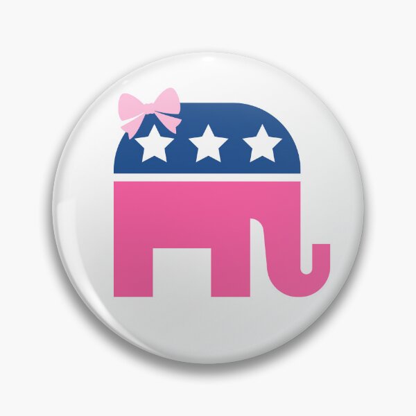 Item preview, Cute Pink and Navy Republican Elephant Sticker designed and sold by on-brand.