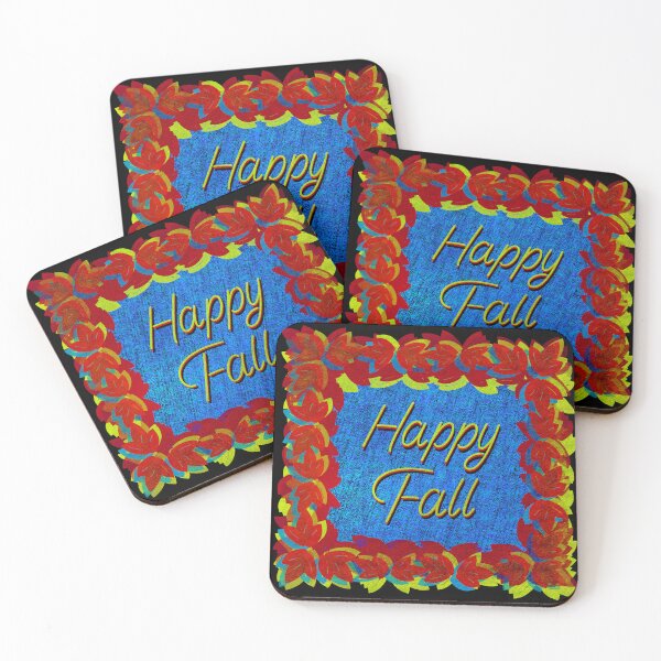 Item preview, Stained Glass Happy Fall - Hand Drawn Colorful Fall Leaves designed and sold by Victoria Rose.
