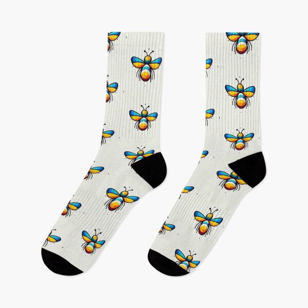 Item preview, Minimalistic rainbow bee pattern designed and sold by KushBooksLLC.