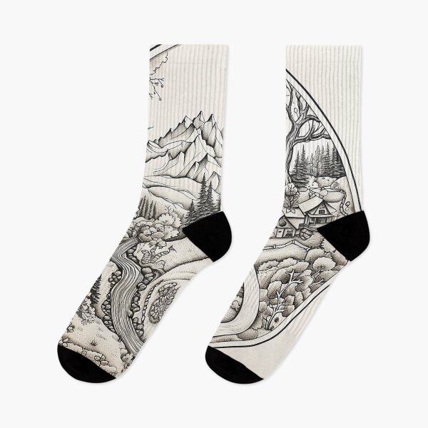 Item preview, Blakoria - Round landscape in black and white (3/4) designed and sold by sabantha.