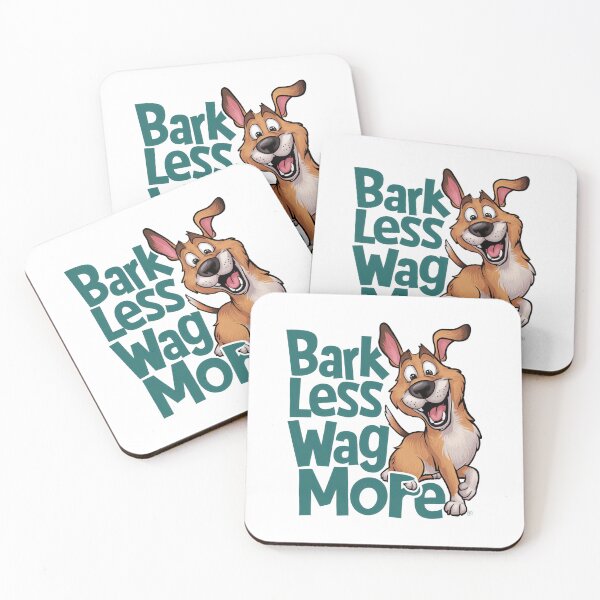 Item preview, Bark Less, Wag More - Playful Dog Illustration designed and sold by UA-t-shirts.