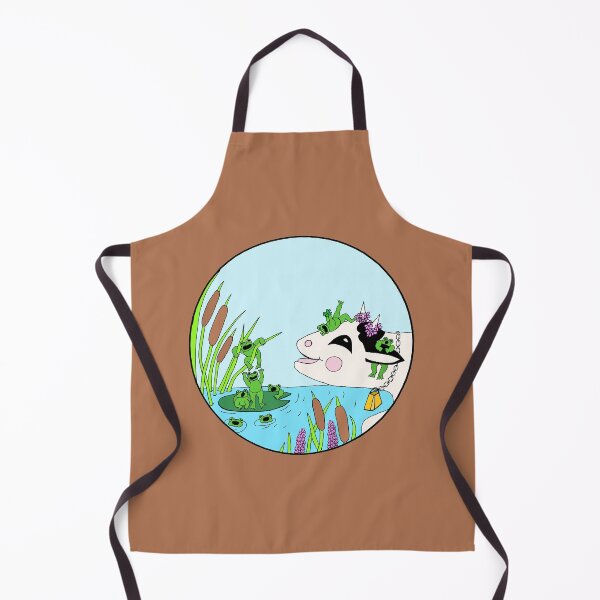 Item preview, A Chorus of Frogs Singing with a Happy Cow Die Cut Circle designed and sold by JoyousArt4u.
