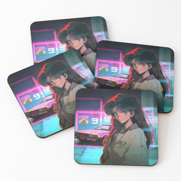 Item preview, 80s Anime Retro Girl Car Japanese Aesthetic Glasses Girl designed and sold by glasseskyodai.