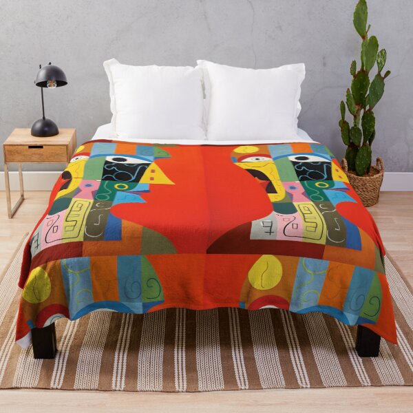 Item preview, Modern Abstract Art Stylized Human Head in Colorful Geometric Shapes and Patterns Vibrant Orange AI Generated designed and sold by OlfactoART Studio.