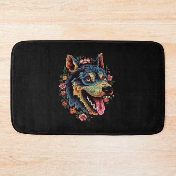 Item preview, Psychedelic wolf in floral robe designed and sold by No-No-Name.