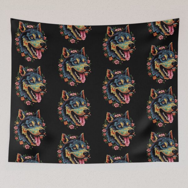 Item preview, Psychedelic wolf in floral robe designed and sold by No-No-Name.