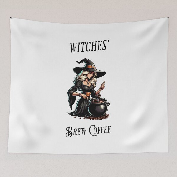 Item preview, Witch brews coffee in cauldron Halloween magic caffeine designed and sold by Bouldershop.