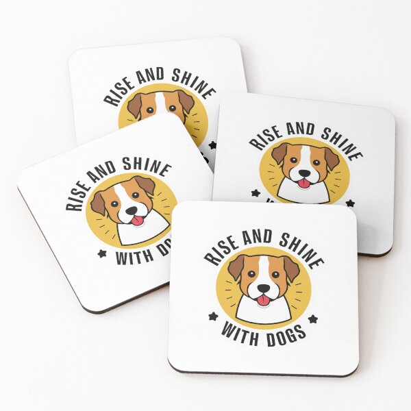 Item preview, Rise and Shine with Dogs - Motivational Sticker Design designed and sold by UA-t-shirts.