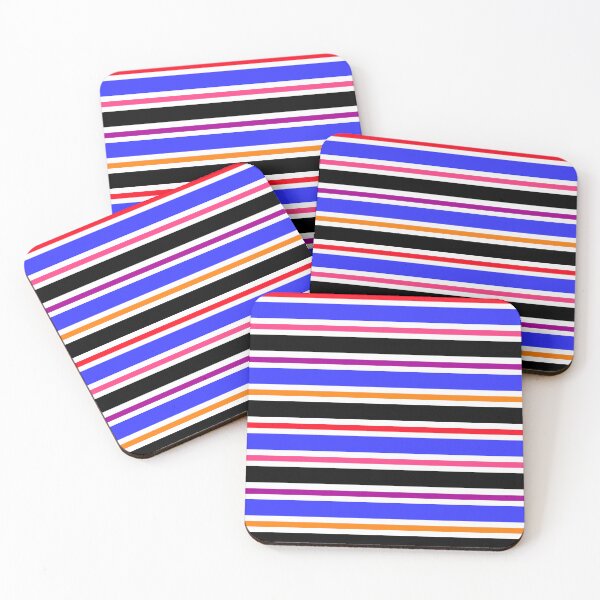 Item preview, Blue Black Colorful Stripes Pattern designed and sold by PatternTitan.