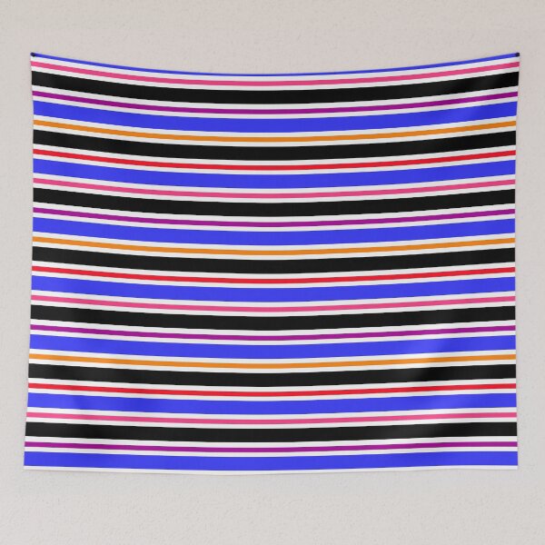 Item preview, Blue Black Colorful Stripes Pattern designed and sold by PatternTitan.