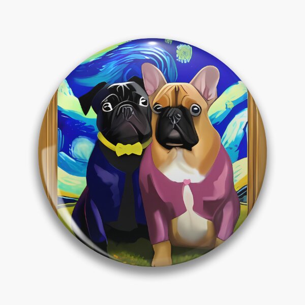 Item preview, PUG STARRY NIGHT BEAUTIFUL COUPLE designed and sold by wesdesignshop.