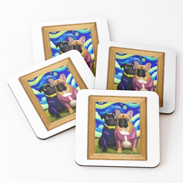 Item preview, PUG STARRY NIGHT BEAUTIFUL COUPLE designed and sold by wesdesignshop.