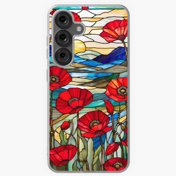 Vista previa del artículo con la obra «Campos de amapolas en vidrieras», diseñado y vendido por hillary marek.