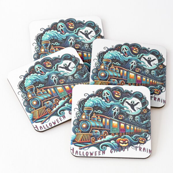 Item preview, Retro Halloween Ghost Train – Vintage ghost train with pumpkins and scary ghosts designed and sold by pod24.