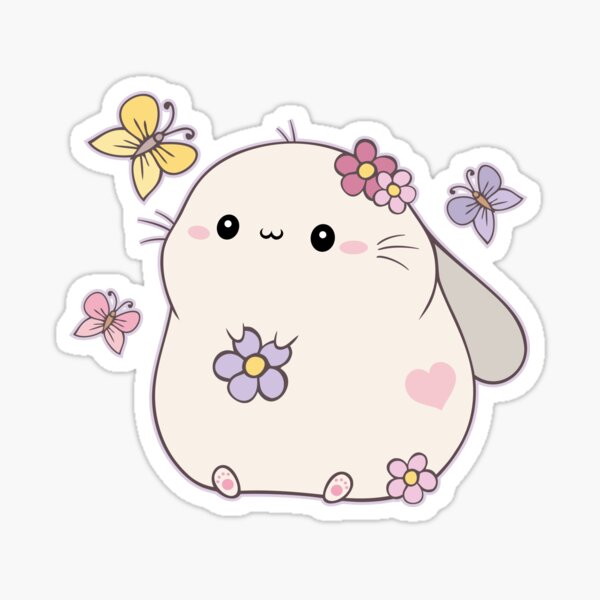 Little bunny covered with flowers\