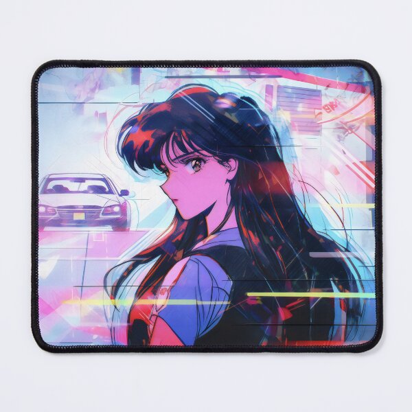 Item preview, 80s Anime Retro Girl Car Japanese Aesthetic Long Hair Girl designed and sold by glasseskyodai.